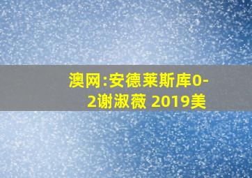 澳网:安德莱斯库0-2谢淑薇 2019美